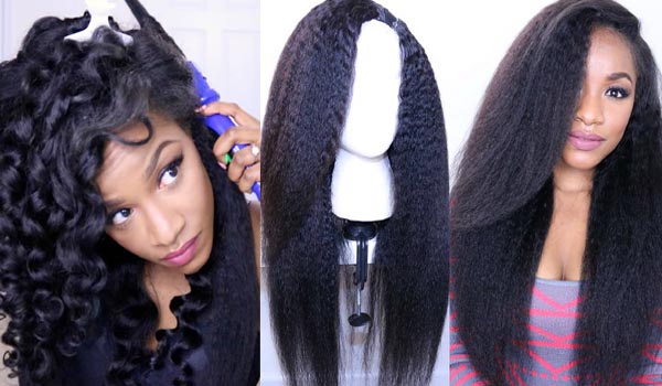 Vietnamese Hair Kinky Straight Hair Extensions In Natural Color