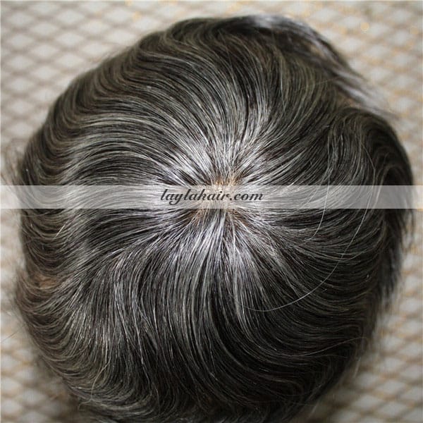 8 inch Mens Grey Hair Toupee -laylahair