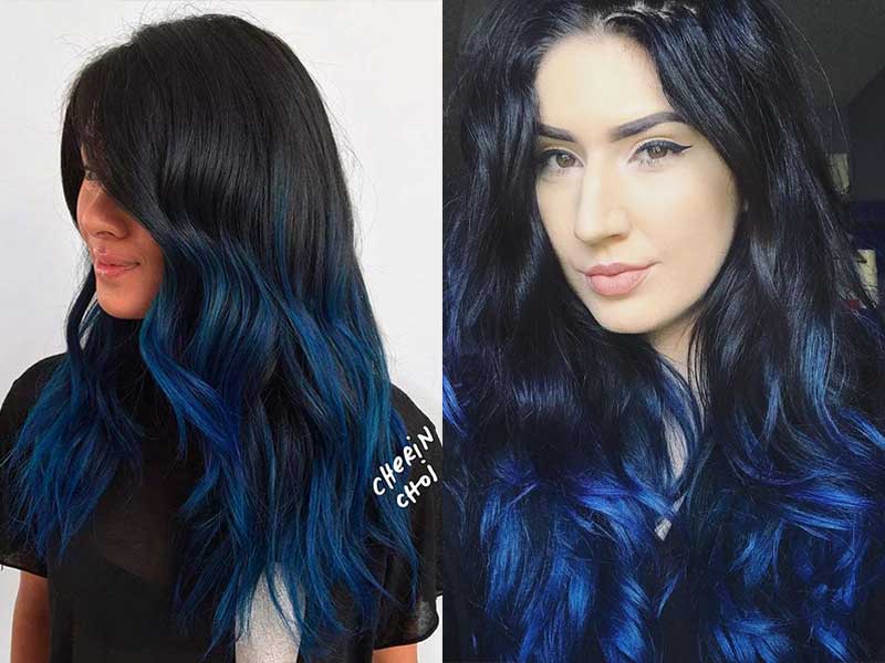 2. Blue Ombre Hair Ideas for Dark Hair - wide 2