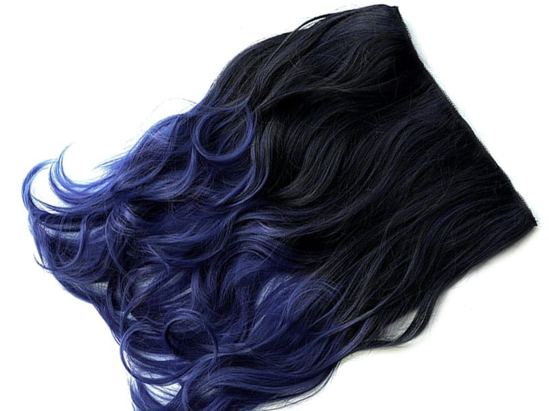 Blue Weft Hair Extensions - wide 11