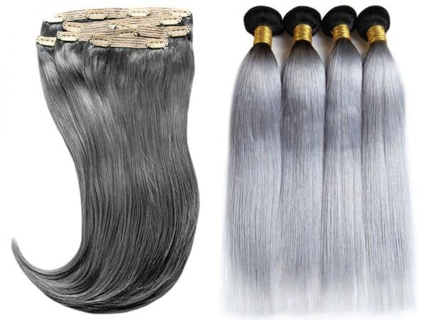Grey Hair Extensions - wide 6