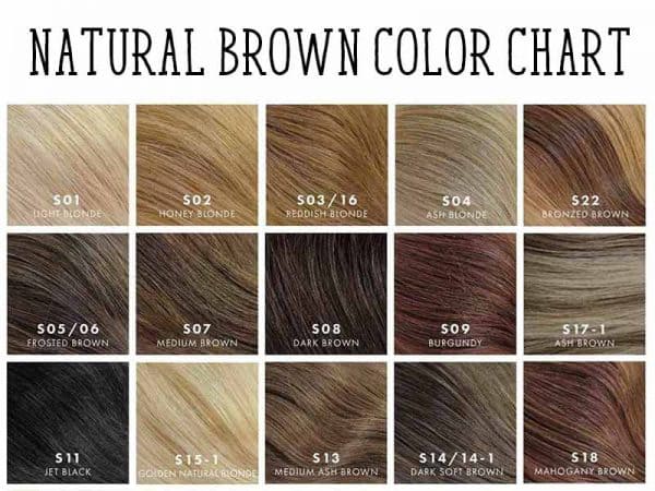Brown Color Hair Chart