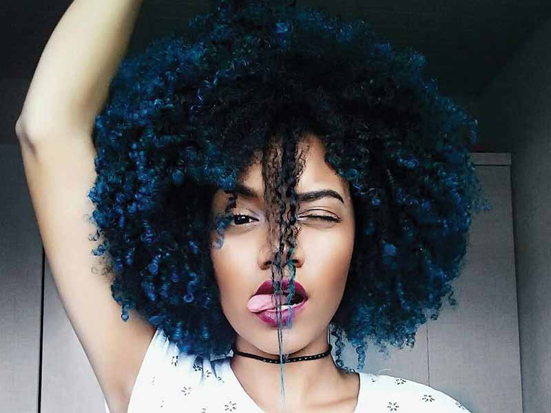 dark blue curly hair dye