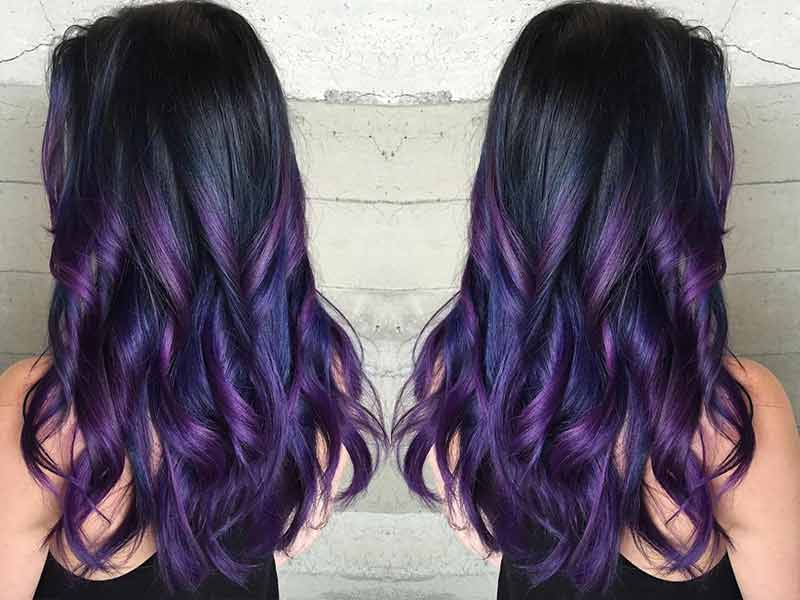 Purple Blue Turquoise Hair Highlights - wide 6