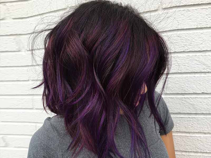 Blue and Purple Balayage Hair - wide 1