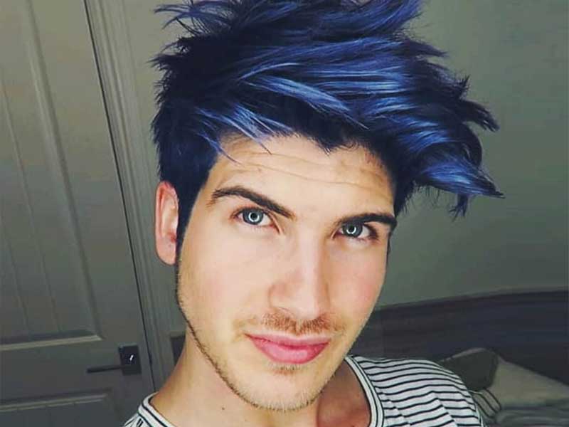 men's dark blue hair