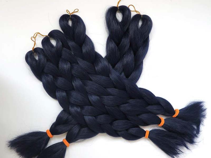 6. Synthetic Braiding Hair in Navy Blue - wide 4