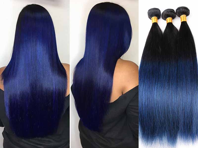 dark blue human hair extensions,