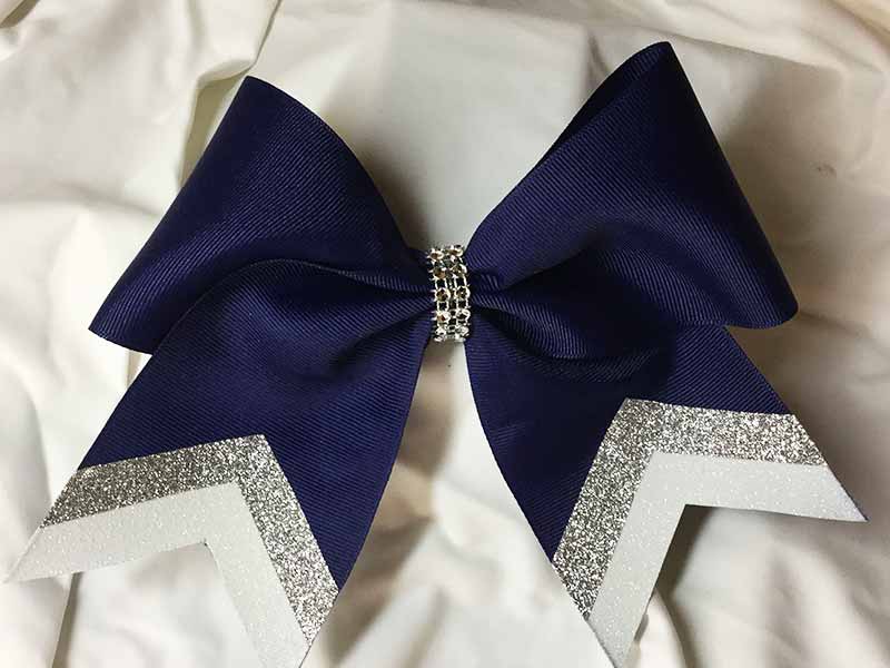 2. Handmade Navy Blue and Gold Hair Bow - wide 1