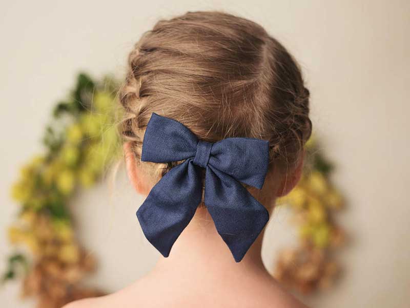 Navy Blue Hair Bow The Ultimate Convenience Laylahair