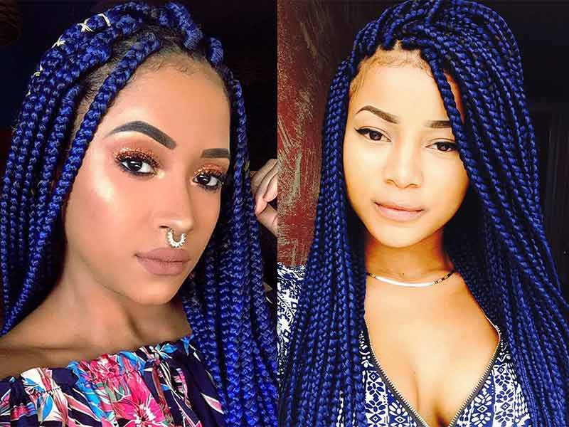 9. Pre-Stretched Braiding Hair for Box Braids in Navy Blue - wide 5